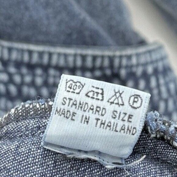 Vtg Side Roll Studded Embroidered Jacket Denim Studded Pocket Button One Sz Flaw - Picture 6 of 16